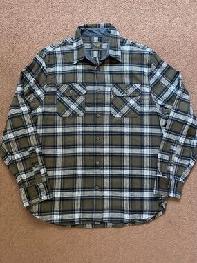 Jachs Men’s Plaid Flannel Button Front Shirt Long Sleeve Size Large Long Sleeve